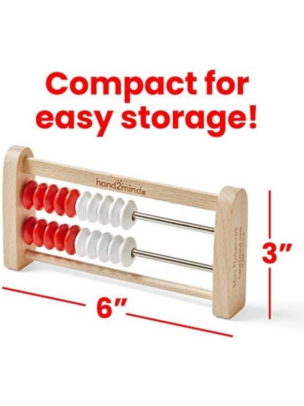 Mini Wooden Rekenrek Set - 20 Bead Number Rack, Math Counters & Educational Toys - Picture 2 of 6